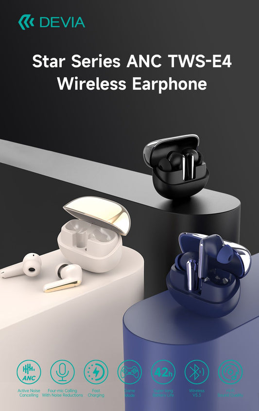 DEVIA Star Series ANC TWS-E4 Wireless Earphone - Black