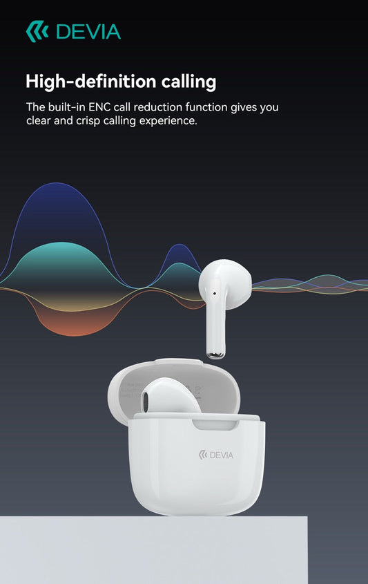 DEVIA Kintone Series TWS-K1 Wireless Earphone (USB-C Charging Interface) - Black