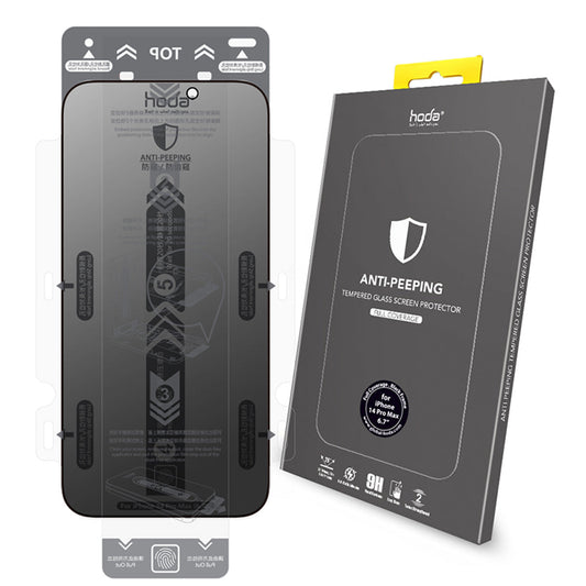 Hoda Anti-Peeper(Privacy) Full Coverage Tempered Glass Screen Protector for iPhone 14 Pro, 14 Pro Max / iPhone 14, 14 Plus / iPhone 13, 13 Pro, 13 Pro Max