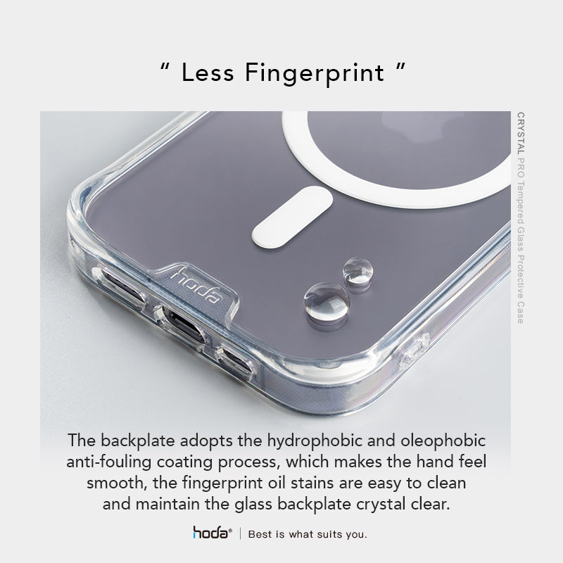 Hoda Crystal Pro Magnet Glass MagSafe Case Military Standard for iPhone 14 Pro, 14 Pro Max / iPhone 14, 14 Plus