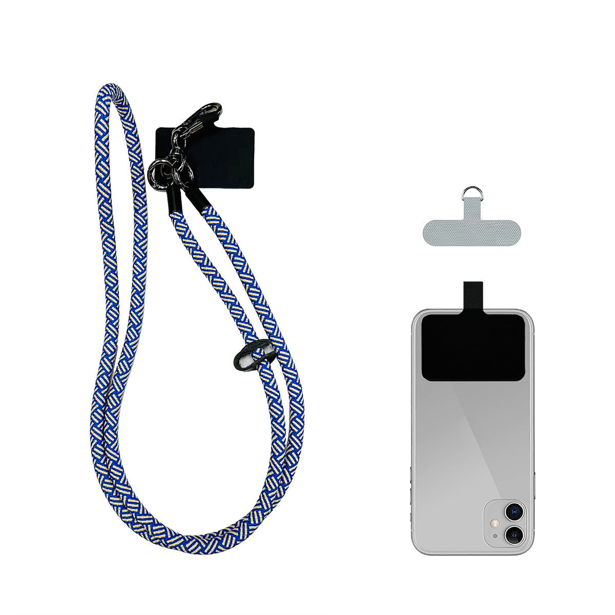 ANANK Mobile Phone Lanyard Crossbody Anti-Lost Rope, Universal Detachable Durable Nylon Lanyard with Hook 2 Patches