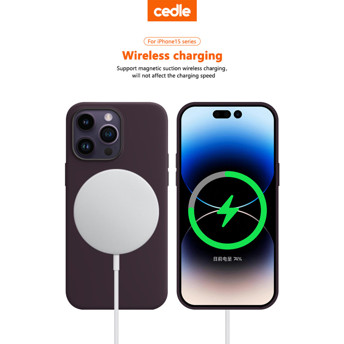Cedle Silicone Magnetic Case with MagSafe for iPhone 15 Series (2023)