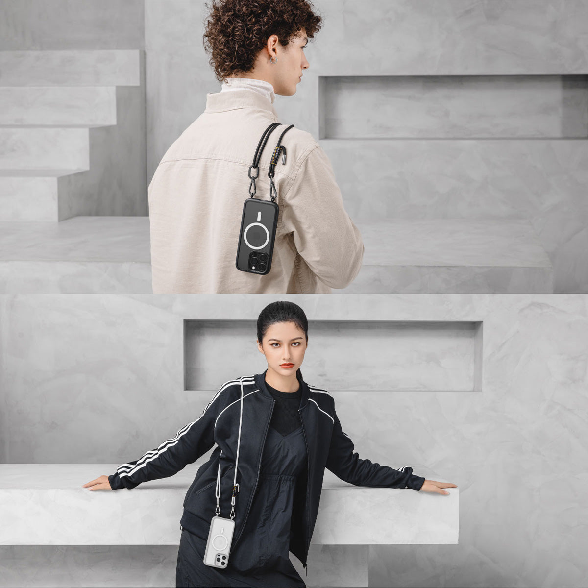 MAGEASY Roam M + Strap PC+TPU Protective Case with MagSafe for iPhone 15 Series (2023)