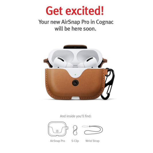 Twelve South AirSnap for AirPods Pro (1st Generation), Cognac (Used)