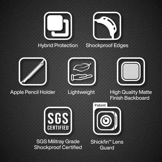 JTLEGEND Mighty Shockproof Case with Apple Pencil Holder for iPad Air 10.9" (2022/2020) & iPad Pro 11" (2018-2022), Misty Rose