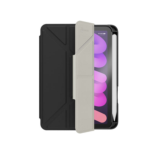 JTLEGEND Ness mini Q.C.A.C. Folio Case with Apple Pencil Holder & Magnetic Clip for iPad mini 8.3" (2021/2024) - Black