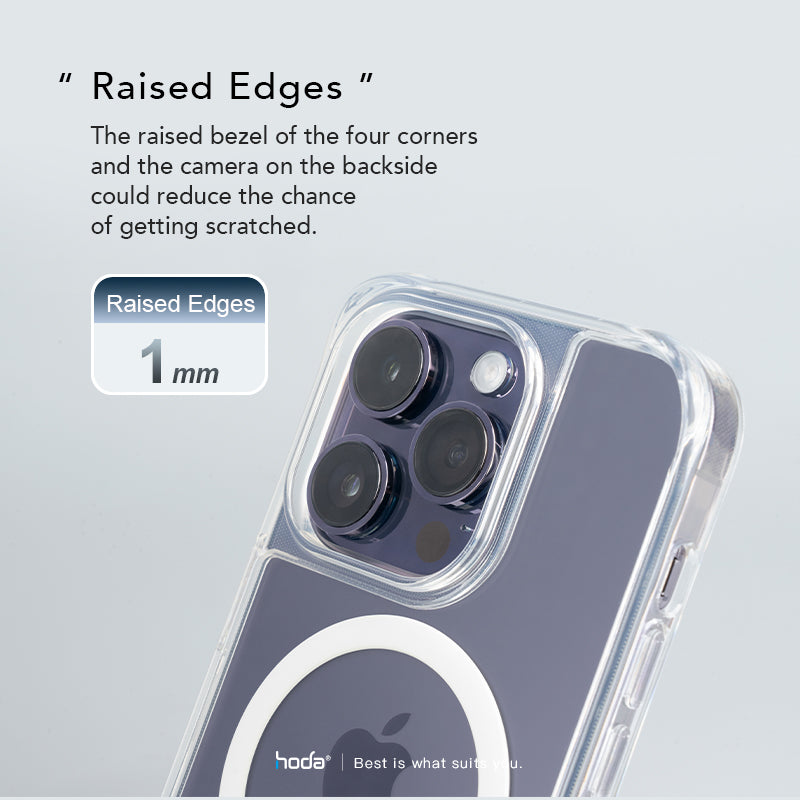 Hoda Crystal Pro Magnet Glass MagSafe Case Military Standard for iPhone 14 Pro, 14 Pro Max / iPhone 14, 14 Plus