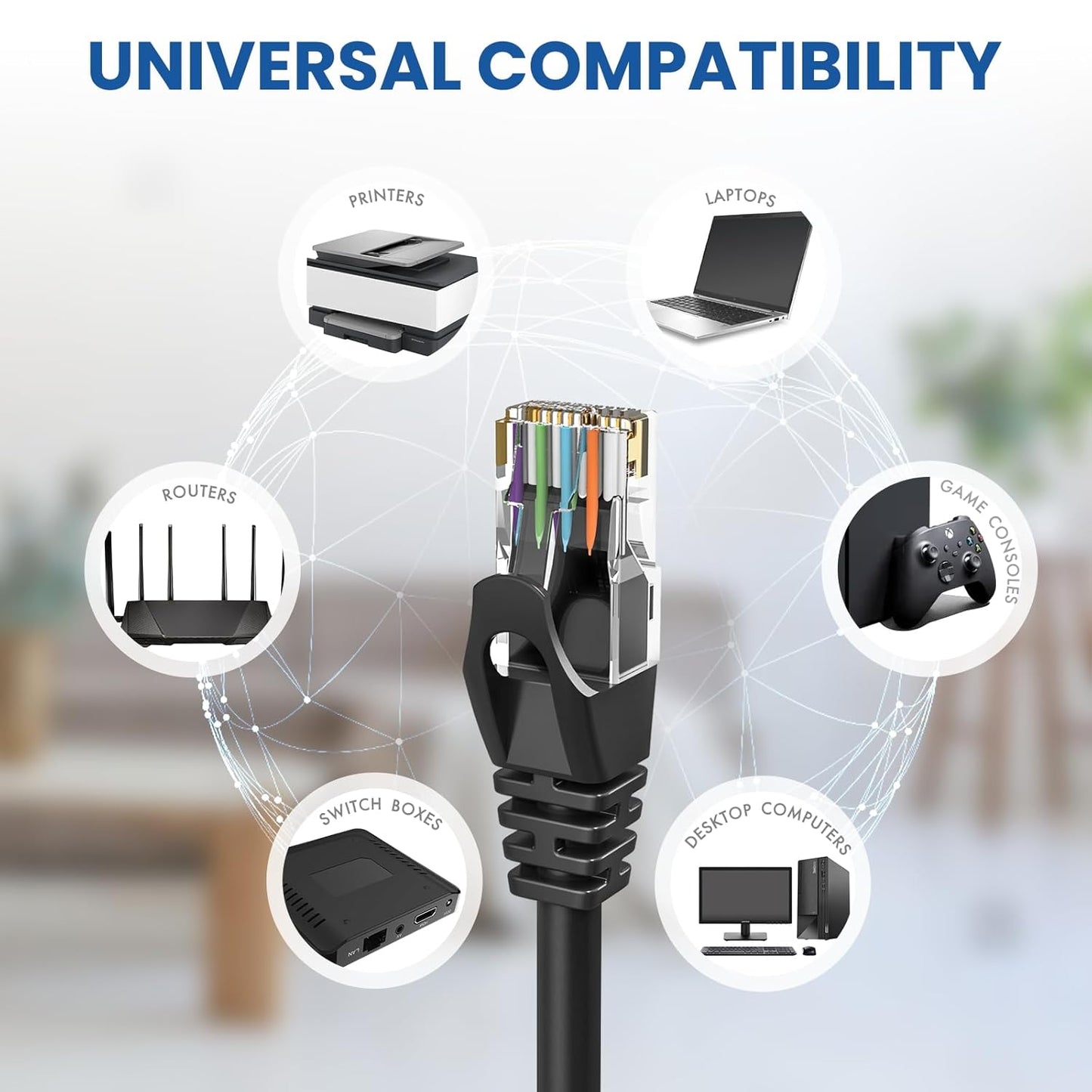 Komass Data Cable CAT.5E UTP 24AWG 4 Pairs AWM PVC 75OC Patch Cable (Mixed Models and Colors)