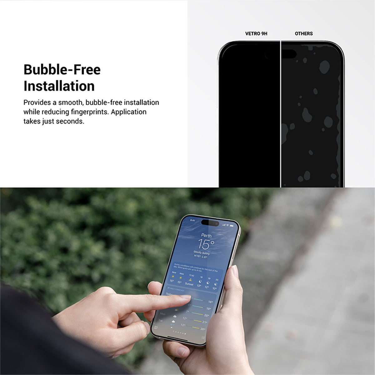 MAGEASY Vetro 9H Tempered Glass Screen Protector for iPhone 15 Series (2023)