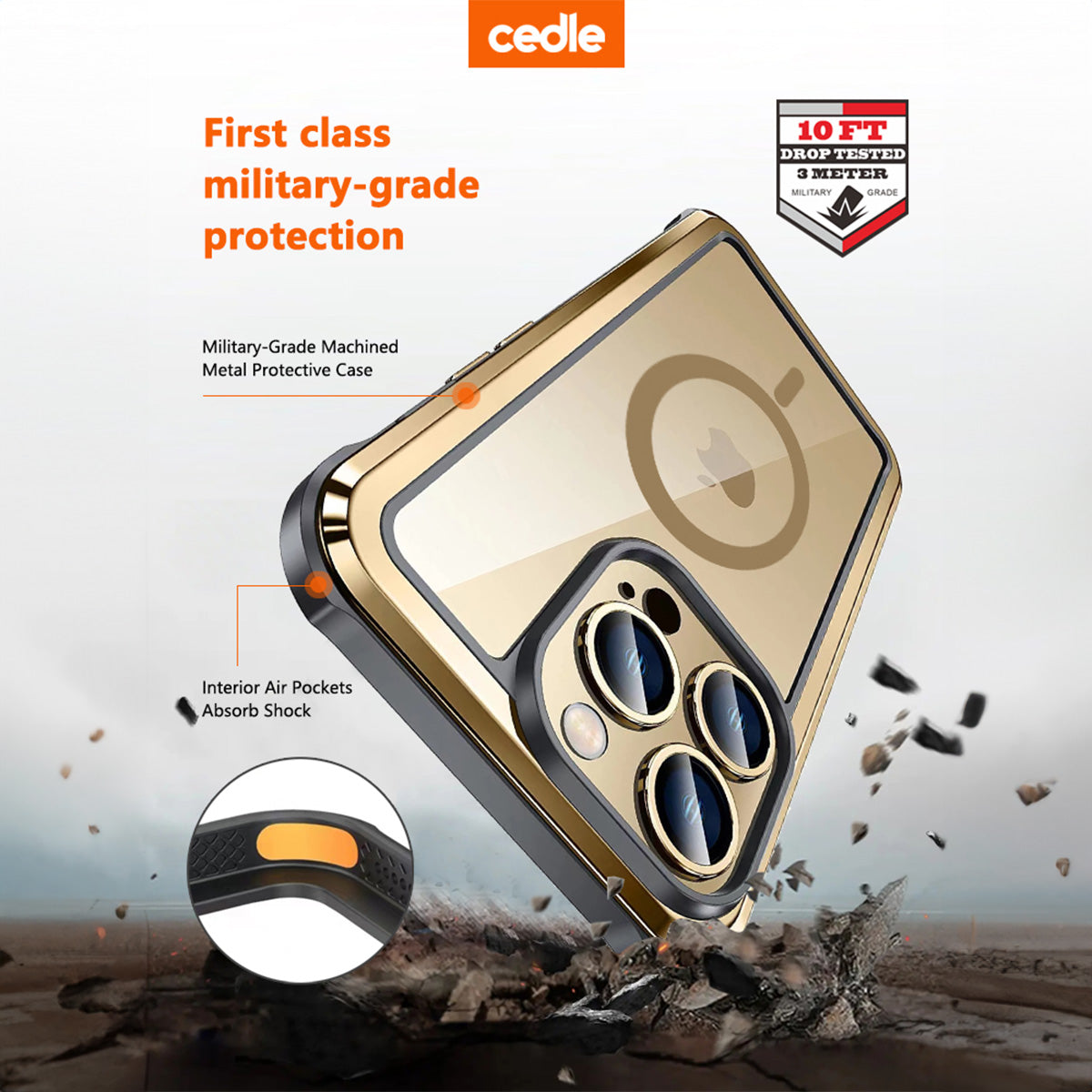 Cedle Xtrans X1 Metal Magnetic MagSafe Case for iPhone 15 Series (2023)