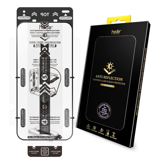 Hoda Anti-Reflection Full Coverage Tempered Glass Screen Protector for iPhone 14 Pro, 14 Pro Max / iPhone 14, 14 Plus / iPhone 13, 13 Pro, 13 Pro Max