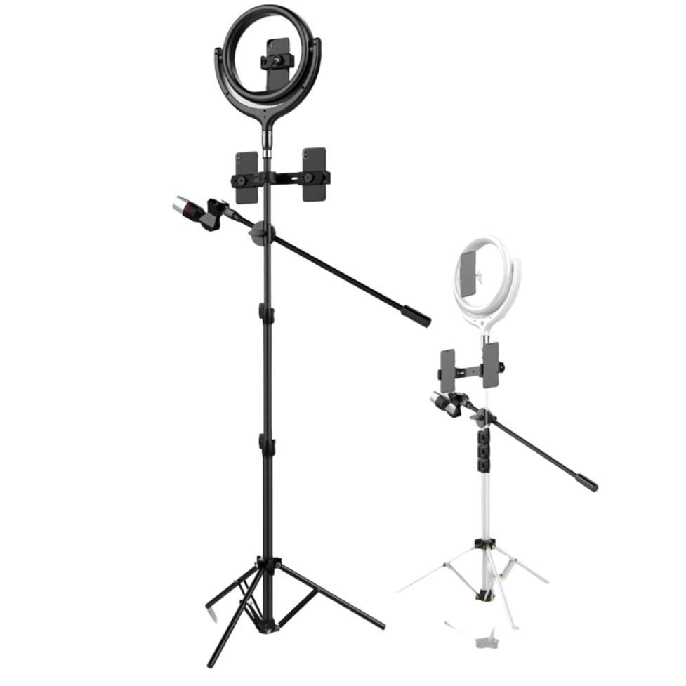 Komass Live Streaming Tripod Stand with LED Ring Light - Small Size