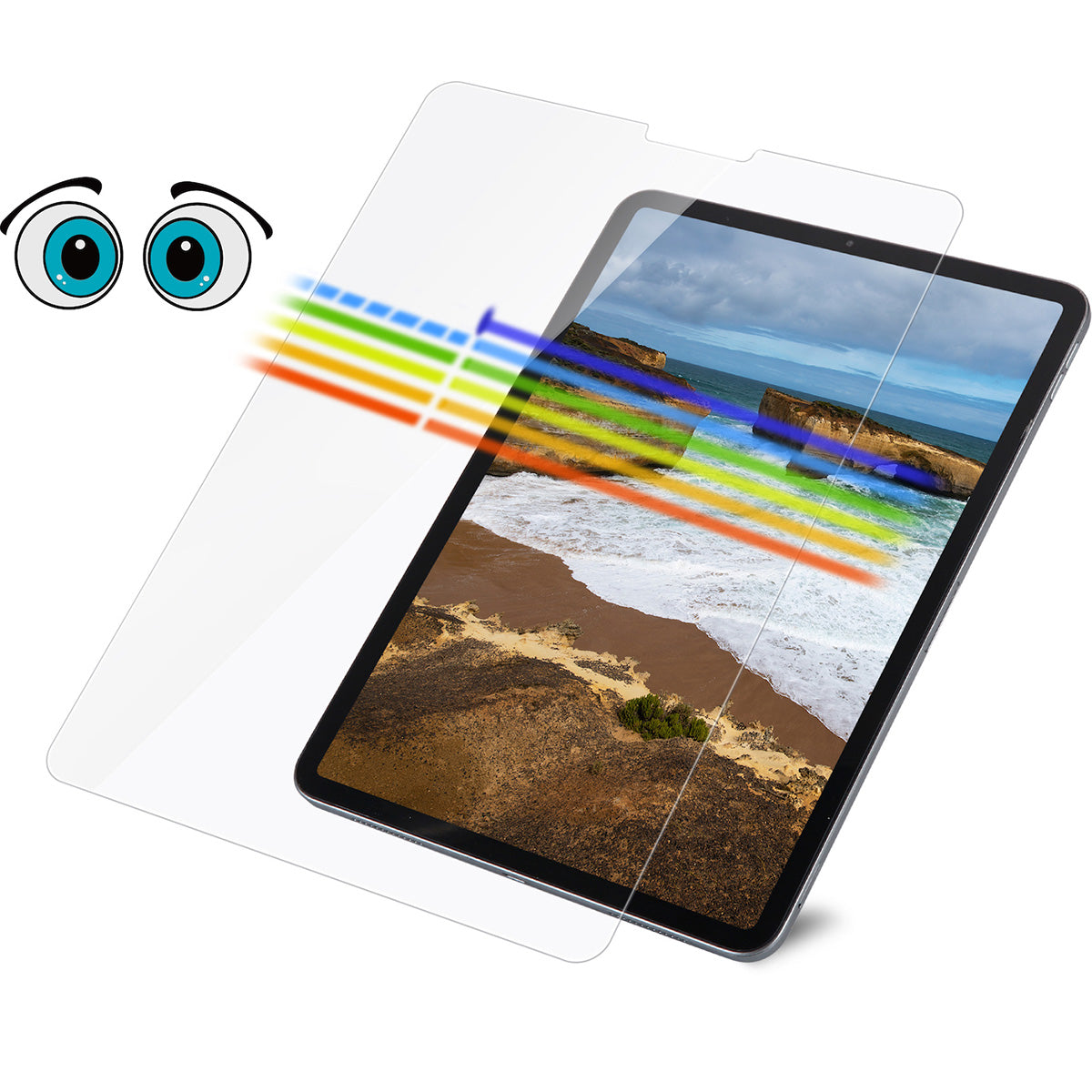 ANANK Curved Eyesafe Anti-blue Light Tempered Glass for iPad A16 Chip 11" (2025)/iPad 10th Generation 10.9" (2022)