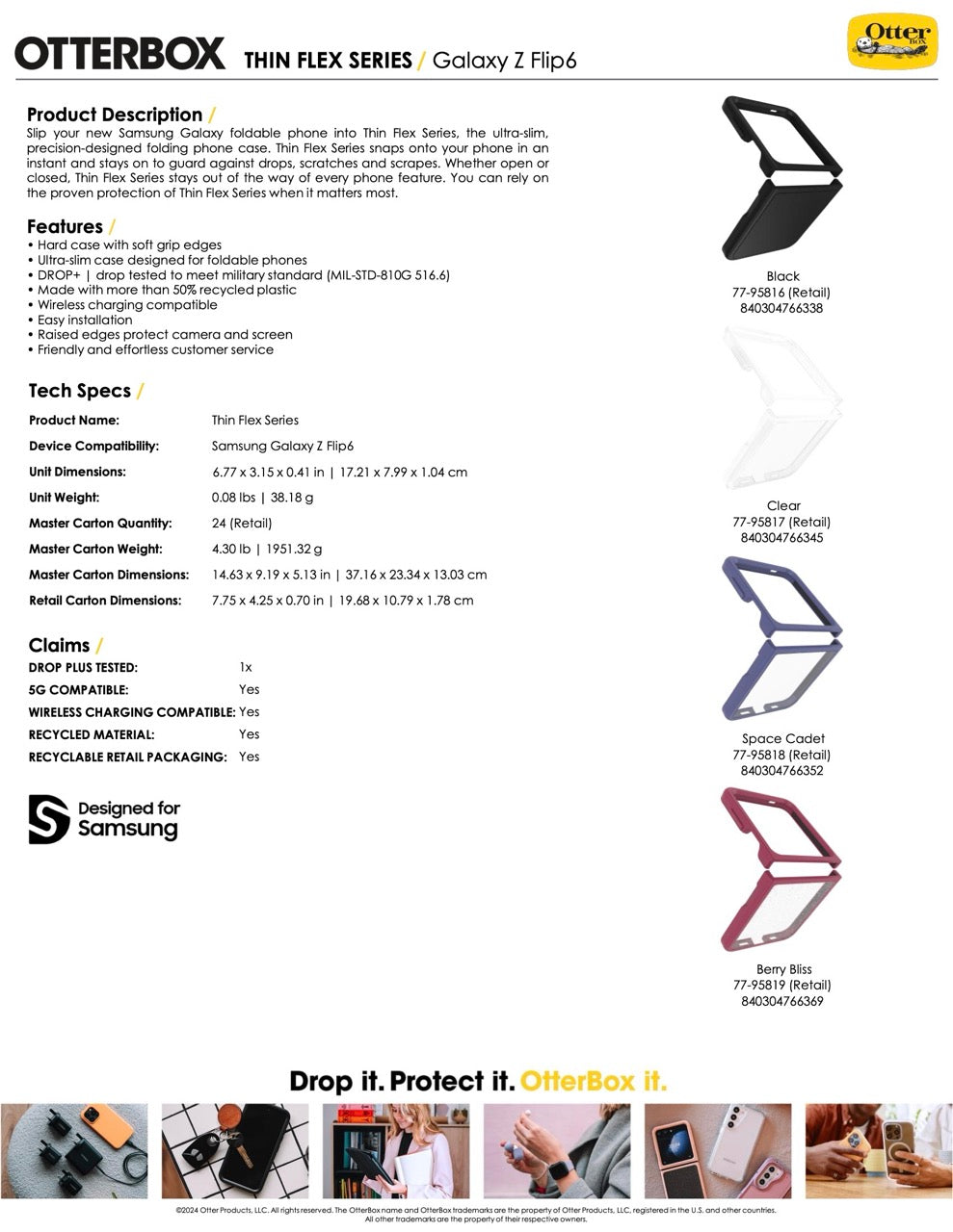 OtterBox Thin Flex for Samsung Galaxy Z Flip6 (2024) / Samsung Galaxy Z Fold6 (2024)