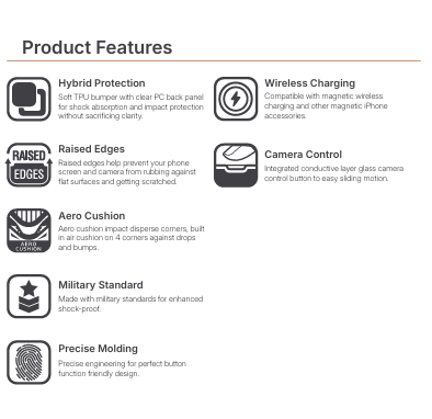 JTLEGEND Hybrid Cushion Mag Case with MagSafe for Apple iPhone 17 Series (2025) (with Camera Control Button)