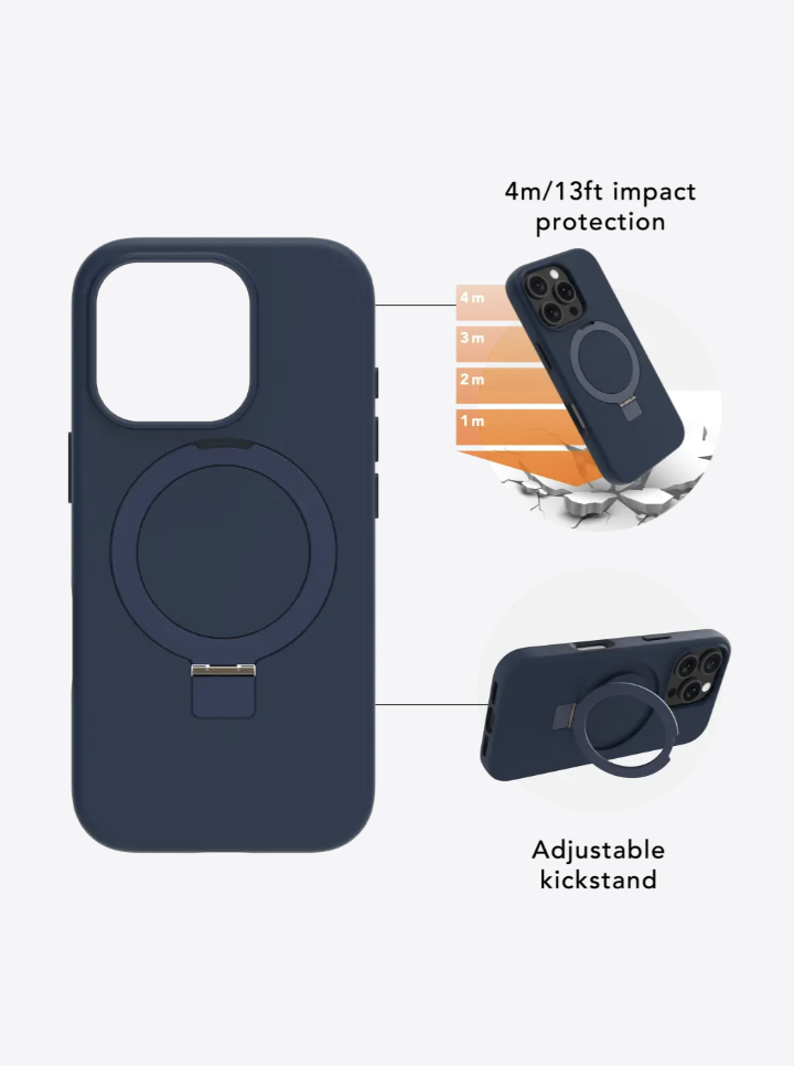 dbramante1928 Roskilde ICON Kickstand Case with MagSafe for Apple iPhone 17 Series (2025) - Midnight