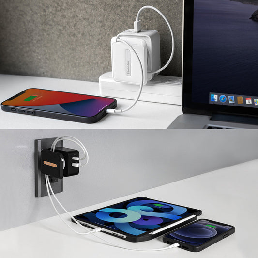 SwitchEasy PowerBuddy PD&QC Wall Charger with USB-A & USB-C (30W), White (UK Plug)