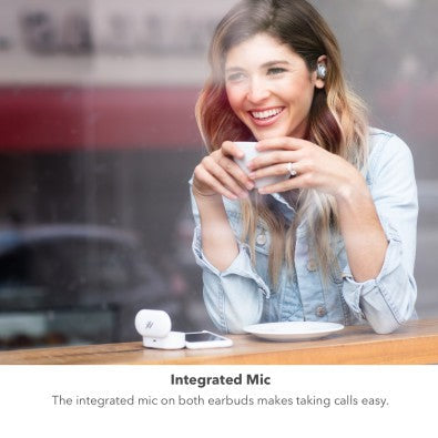 ZAGG iFrogz Airtime Truly Wireless Earbuds Sweat Resistant, Simple Pairing, 15HR Battery Life, White