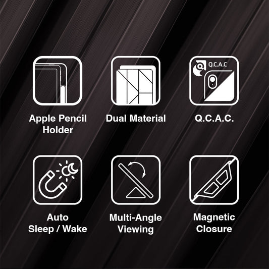 JTLEGEND AMOS QCAC Folio Case with Pencil Holder and Clip for iPad 10th Gen 10.9" (2022)