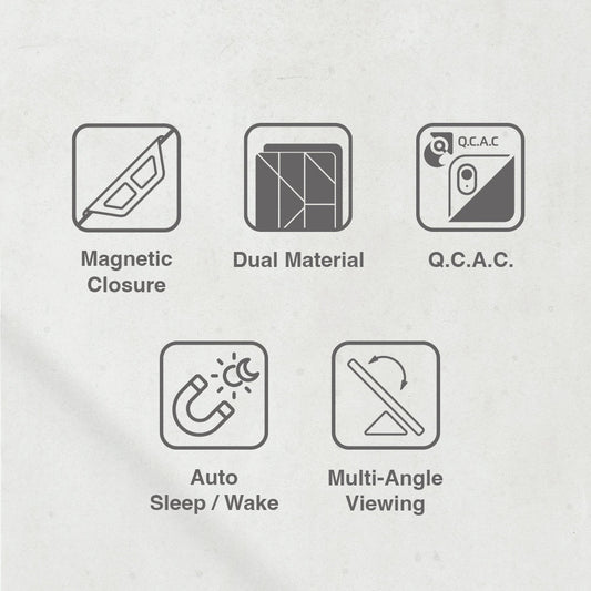 Power Support JTLEGEND AMOS QCAC Folio Case with Pencil Clip for Apple for iPad A16 Chip 10.9" (2025)/iPad 10th Generation 10.9" (2022)