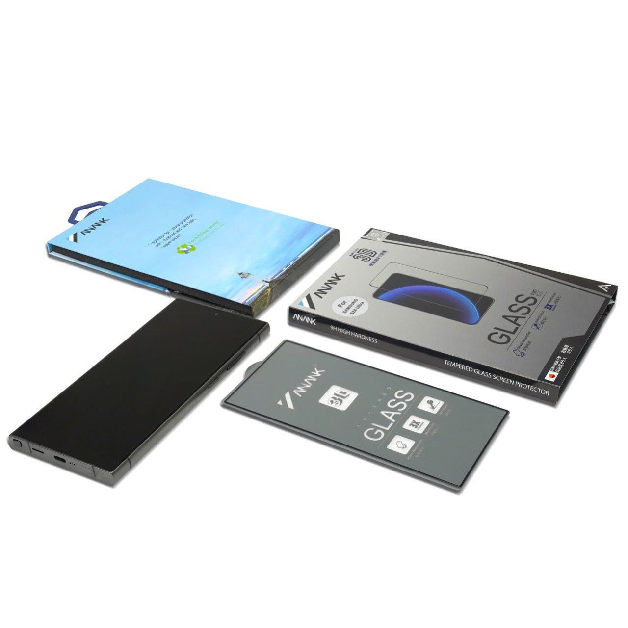 ANANK 3D Reinforced Edge Full Tempered Glass for Samsung Galaxy S24 Series (2024) - Black
