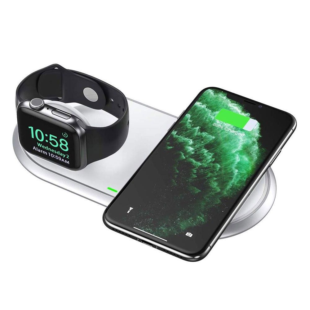 Choetech 2 in 1 Fast Wireless Charger with Stand for Apple Watch Foldable Dual Charge (T317)