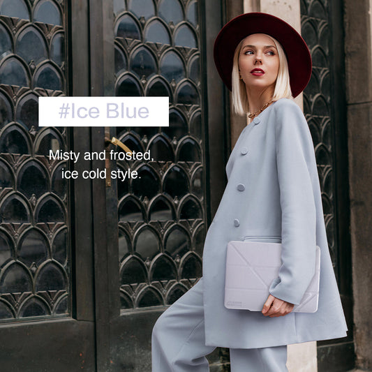 JTLEGEND Ness QCAC Folio Case with Pencil Clip for iPad Air 11" (2024/2025)/iPad Air 10.9" (2022/2020) - Ice Blue