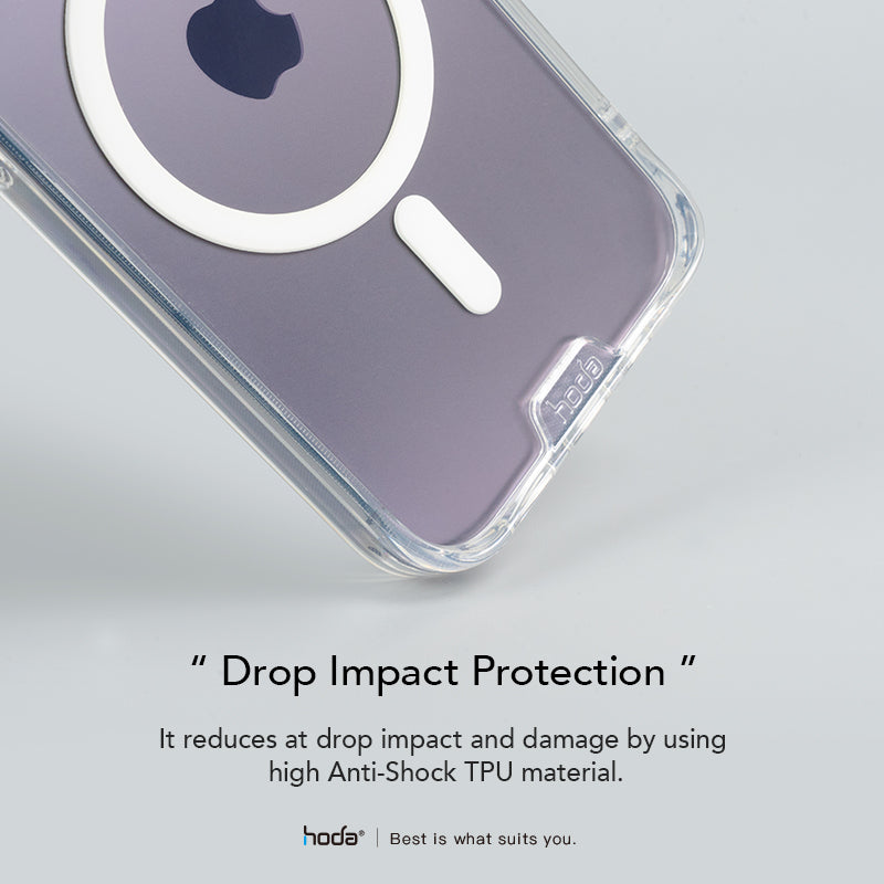 Hoda Crystal Pro Magnet Glass MagSafe Case Military Standard for iPhone 14 Pro, 14 Pro Max / iPhone 14, 14 Plus