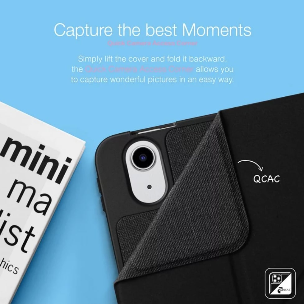 Power Support Air Jacket Folio Case with Pencil Holder for iPad Air 11" (2024/2025)/iPad Air 10.9" (2022/2020) - Grey