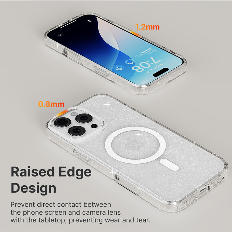 Power Support JTLEGEND Glitter Mag Hybrid Cushion Case with MagSafe for Apple iPhone 16 Series (2024)