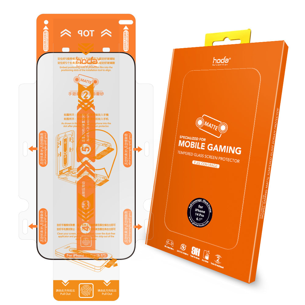 Hoda Gaming Anti-Glare (Matte) Full Coverage Tempered Glass Screen Protector for iPhone 14 Pro, 14 Pro Max / iPhone 14, 14 Plus / iPhone 13, 13 Pro, 13 Pro Max