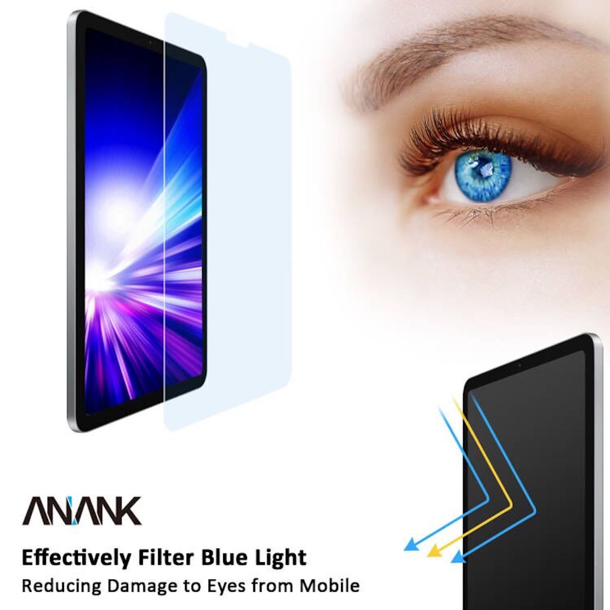 ANANK Curved Eyesafe Anti-blue Light Tempered Glass for iPad Air 13" (2024/2025)