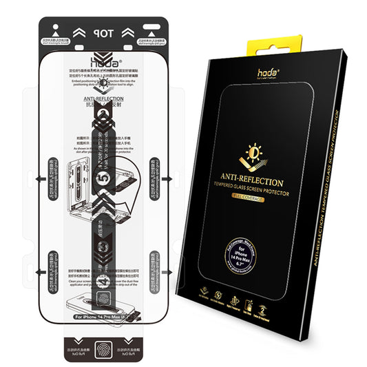 Hoda Anti-Reflection Full Coverage Tempered Glass Screen Protector for iPhone 14 Pro, 14 Pro Max / iPhone 14, 14 Plus / iPhone 13, 13 Pro, 13 Pro Max