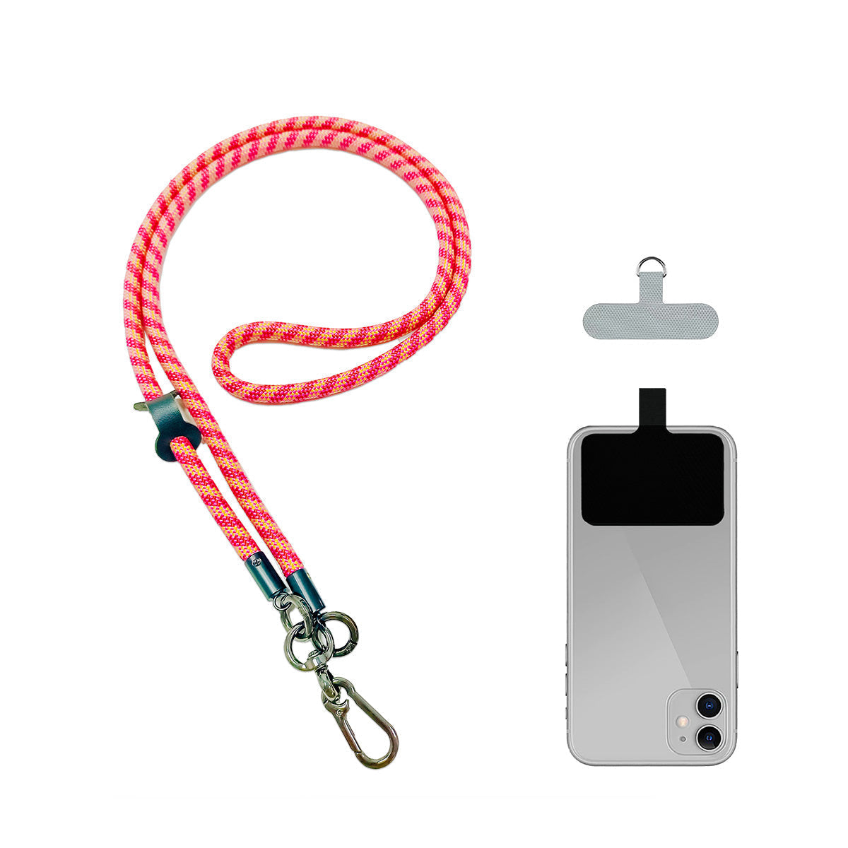 ANANK Mobile Phone Lanyard Crossbody Anti-Lost Rope, Universal Detachable Durable Nylon Lanyard with Hook 2 Patches