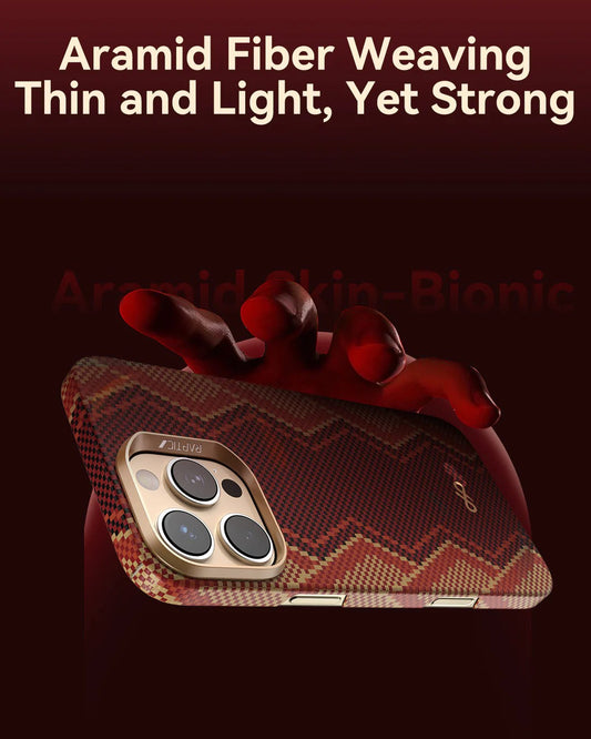RAPTIC Aramid Fiber Skin-Bionic Case with MagSafe for Apple iPhone 17 Series (2025) - Snake