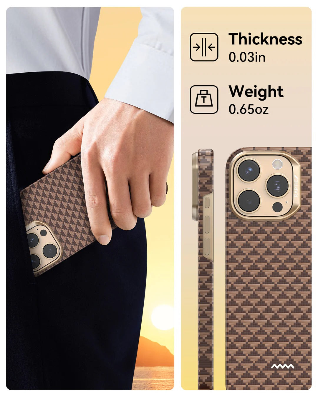 RAPTIC Aramid Fiber Skin-Origin Case with MagSafe Apple iPhone 17 Series (2025)