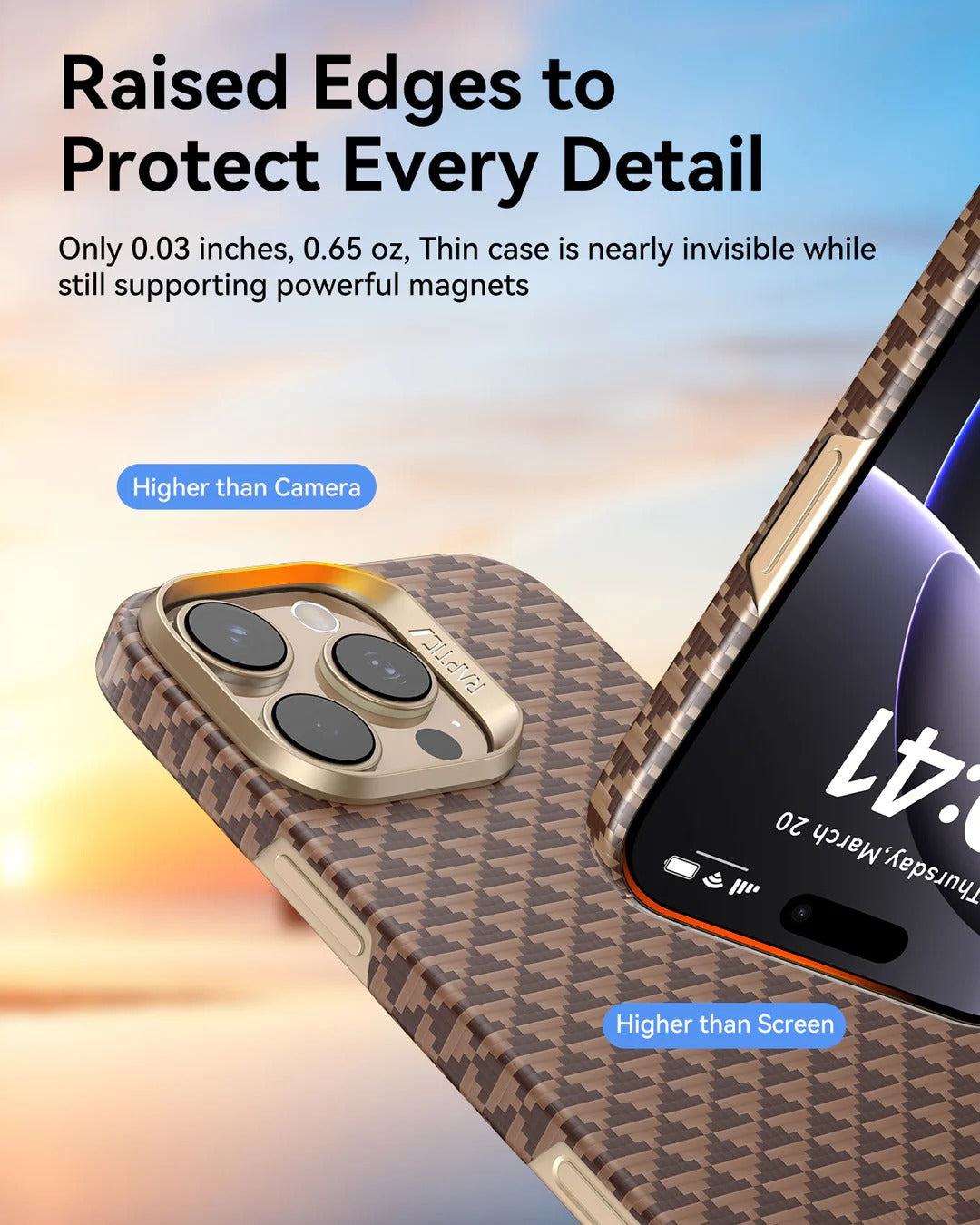 RAPTIC Aramid Fiber Skin-Origin Case with MagSafe Apple iPhone 17 Series (2025)