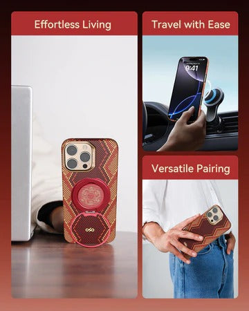 RAPTIC Aramid Fiber Skin-Bionic Case with MagSafe for Apple iPhone 17 Series (2025) - Snake
