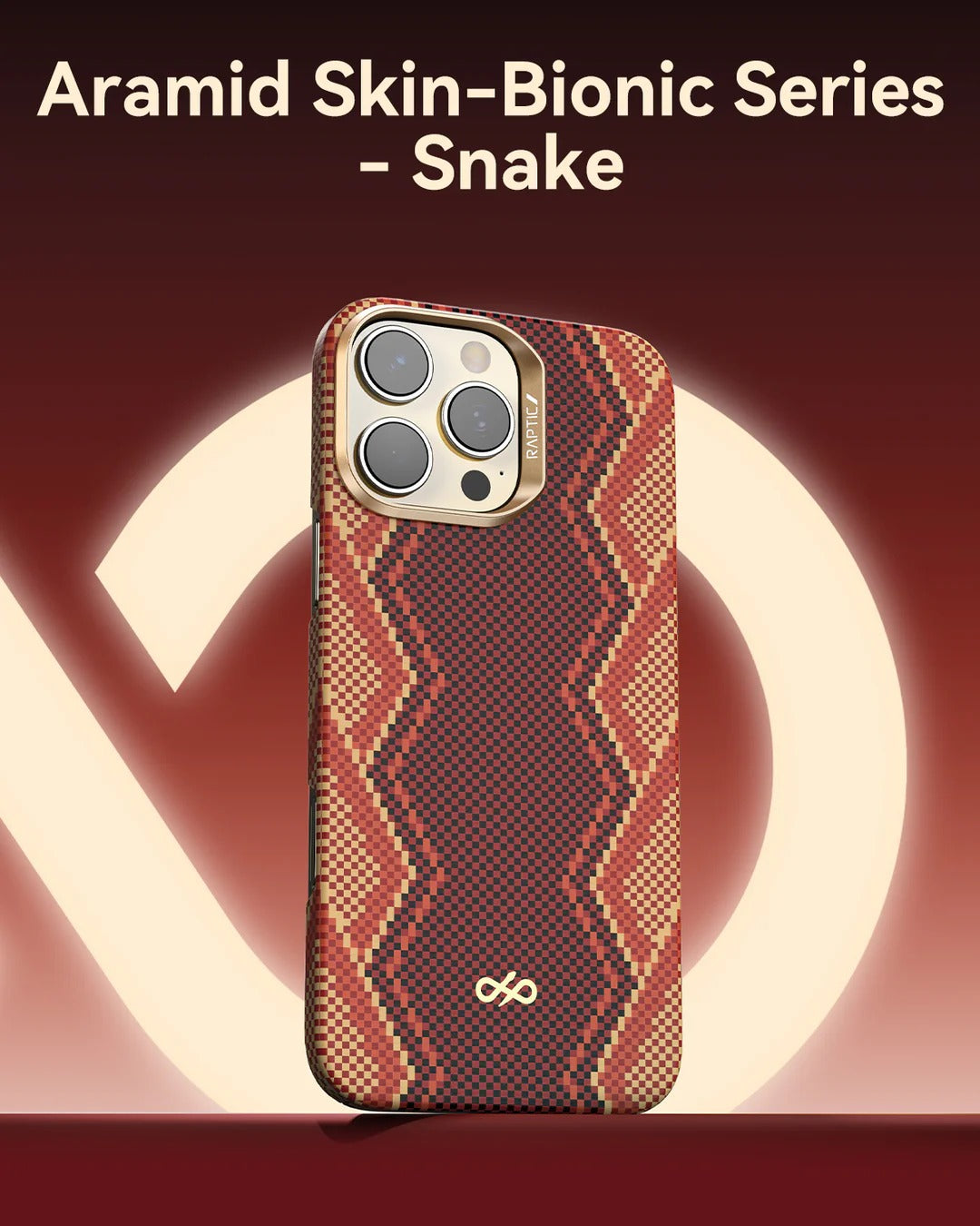 RAPTIC Aramid Fiber Skin-Bionic Case with MagSafe for Apple iPhone 17 Series (2025) - Snake