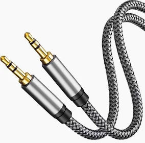 Komass 3.5mm Audio Cable, Stereo Auxiliary AUX Male to Male With Inline Microphone and Control White