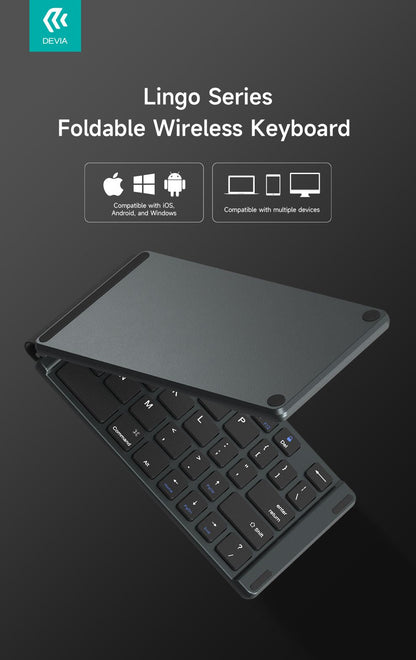 DEVIA Lingo Series Foldable Wireless Keyboard - Gray