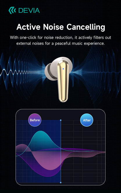 DEVIA Star Series ANC TWS-E4 Wireless Earphone - Black