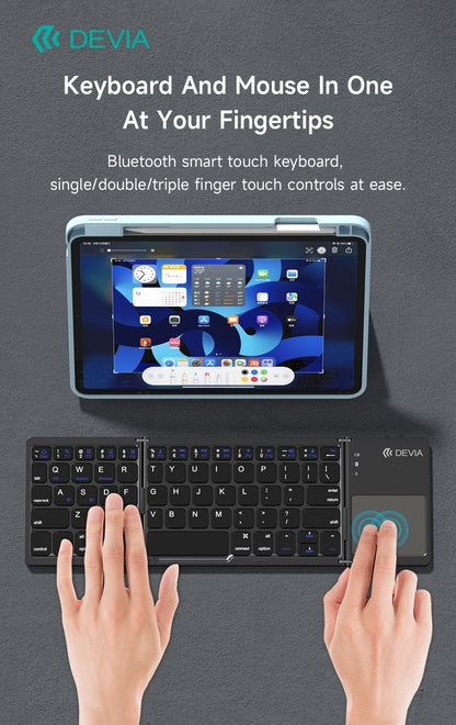 DEVIA Lingo Series Wireless Folding Keyboard with Touchpad - Gray