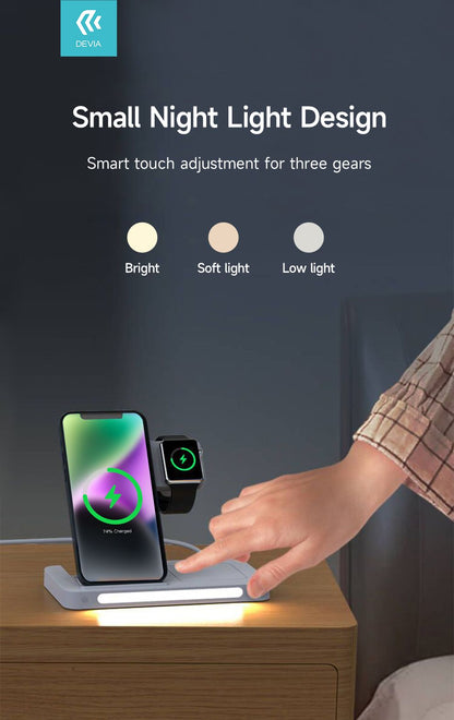 DEVIA Smart Series 3 In 1 Bracket Wireless Charger - White