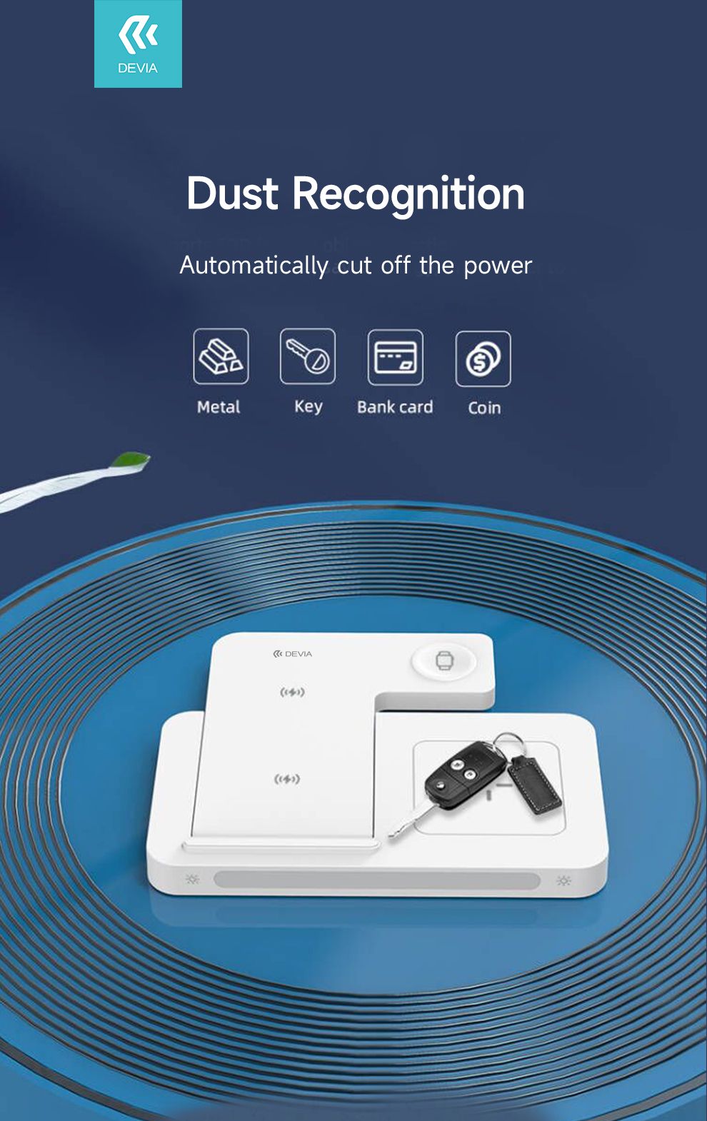 DEVIA Smart Series 3 In 1 Bracket Wireless Charger - White