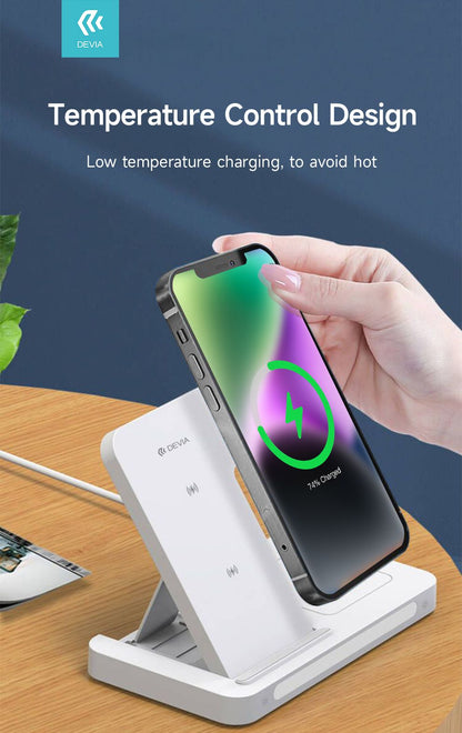 DEVIA Smart Series 3 In 1 Bracket Wireless Charger - White