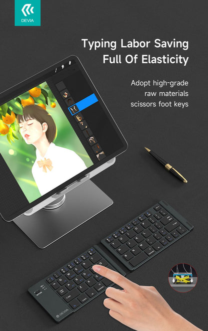 DEVIA Lingo Series Foldable Wireless Keyboard - Gray