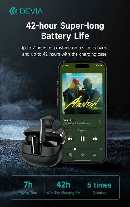 DEVIA Star Series ANC TWS-E4 Wireless Earphone - Black