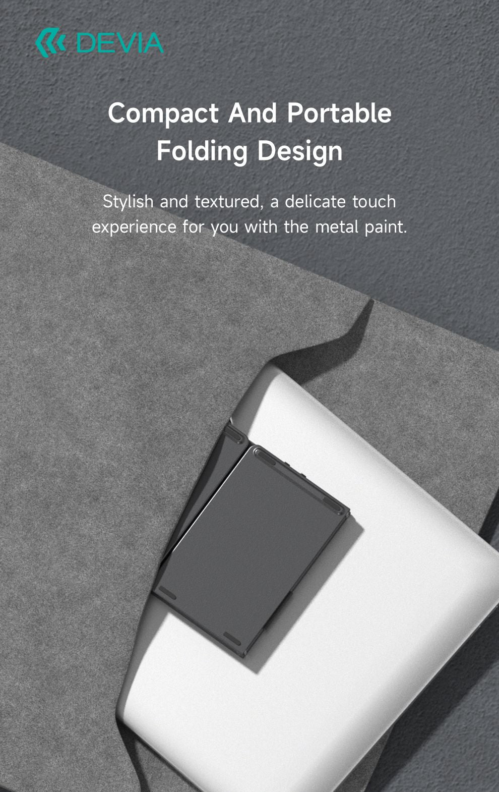 DEVIA Lingo Series Wireless Folding Keyboard with Touchpad - Gray