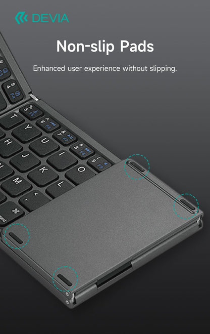 DEVIA Lingo Series Wireless Folding Keyboard with Touchpad - Gray